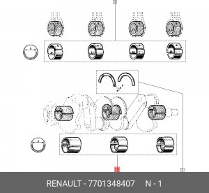 Подшипник коленвала 7701348407 RENAULT