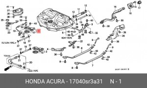 Фильтр, подъема топлива 17040-SR3-A31 HONDA