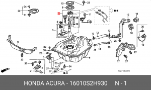 Топливный фильтр 16010S2H930 HONDA