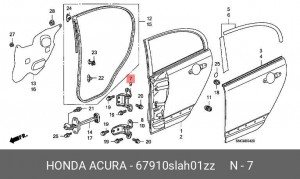 Петля - шарнир открывания двери 67910SLAH01ZZ HONDA