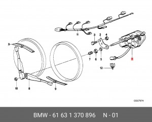 Электродвигатель, система отчистки фар 61 63 1 370 896 BMW