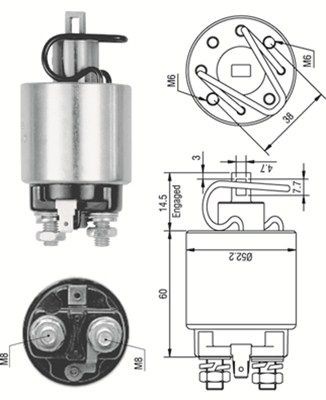Тяговое реле, стартер 940113050242 MAGNETI MARELLI