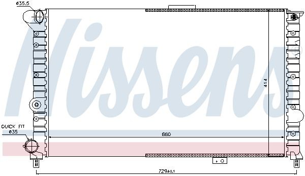 Радиатор, охлаждение двигател 60054 NISSENS