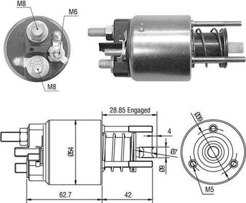 Тяговое реле, стартер 940113050453 MAGNETI MARELLI