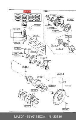 Кольца поршневые B6Y011SDXA MAZDA