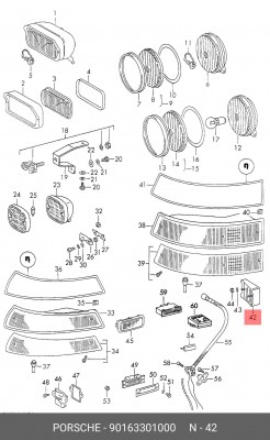 Облицовка заднего фонаря 90163301000 PORSCHE
