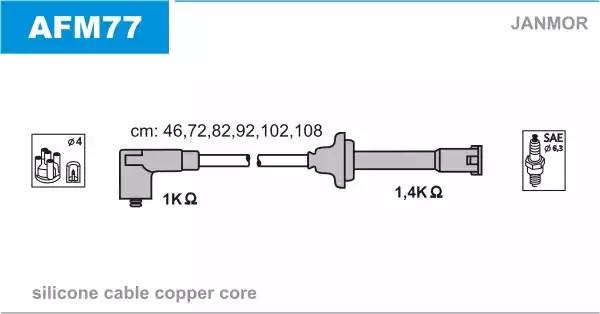 Ккомплект проводов зажигания AFM77 JANMOR