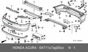 Бампер передний 04711S7AG00ZZ HONDA