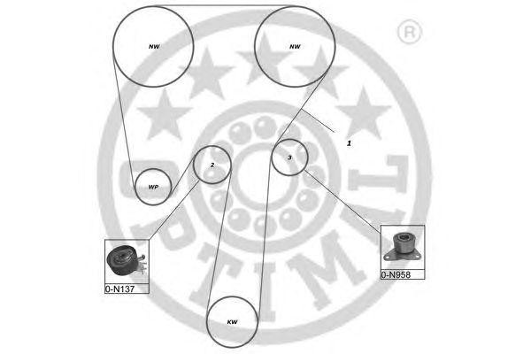 Комплект ремня ГРМ SK-1491 OPTIMAL