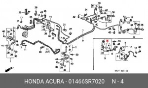 Шланг тормозной 01466SR7020 HONDA