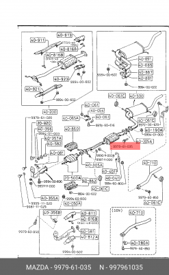 Болт, система выпуска 997961035 MAZDA