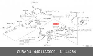 Прокладка, выпускной трубопровод 44011AC000 SUBARU