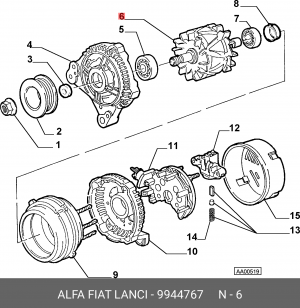 Ротор, генератор 9944767 ALFA FIAT LANCIA