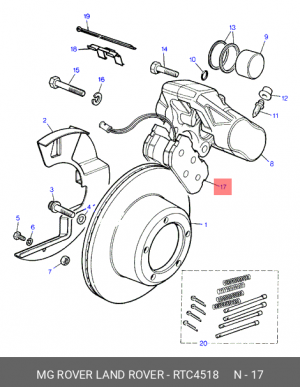 Комплект тормозных колодок, диско RTC4518 MG ROVER LAND ROVER