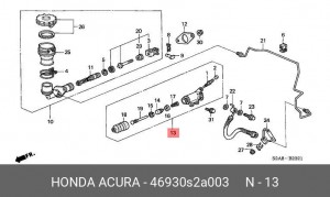 Рабочий цилиндр, система сцепления 46930S2A003 HONDA