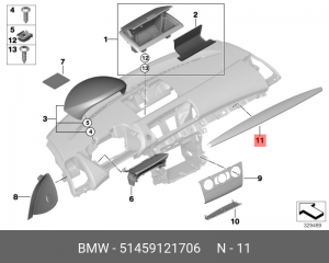 Накладка панели приборов 51459121706 BMW