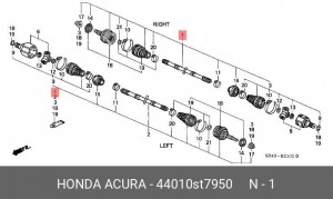 Шарнирный комплект, приводной вал 44010ST7950 HONDA