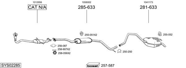 Глушитель выхлопных газов конечный 228619 BOSAL