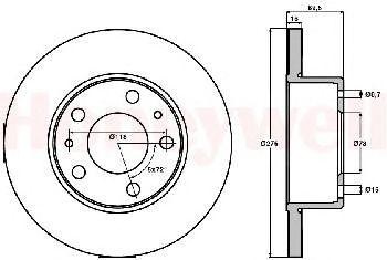 Тормозной диск 569105B BENDIX JURID