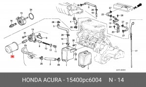 Масляный фильтр 15400-PC6-004 HONDA