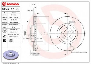 Тормозной диск 09.5147.20 BREMBO
