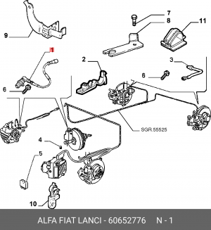 Датчик, частота вращения колеса 60652776 ALFA FIAT LANCIA