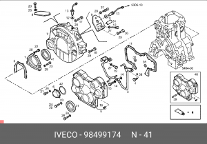 Уплотняющее кольцо, коленчатый вал 98499174 IVECO