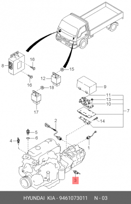 Датчик давления масла 9461073011 HYUNDAI KIA