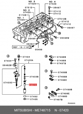 Форсунка ME748715 MITSUBISHI