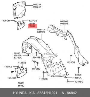 Брызговик 86842H1021 HYUNDAI KIA