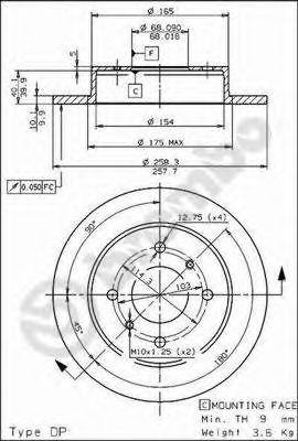 Тормозной диск 08.5443.10 BREMBO