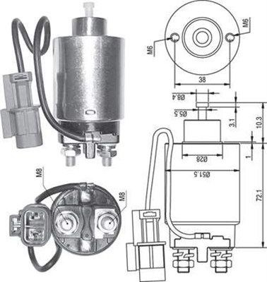 Тяговое реле, стартер 940113050287 MAGNETI MARELLI