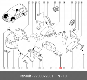 Клипса крепежная 7703072361 RENAULT