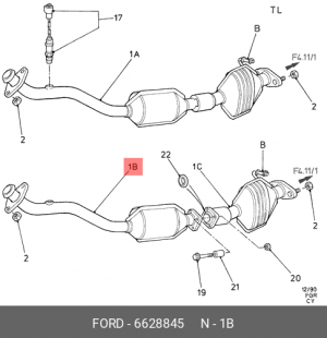 Катализатор 6628845 FORD