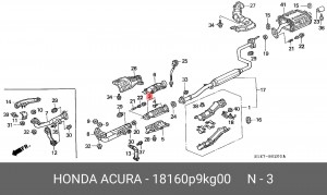Катализатор 18160P9KG00 HONDA