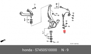 Датчик, частота вращения колеса 57450-S10-000 HONDA