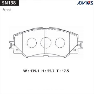 Колодки тормозные дисковые SN138 ADVICS