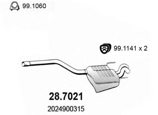 Глушитель выхлопных газов конечный 287021 ASSO