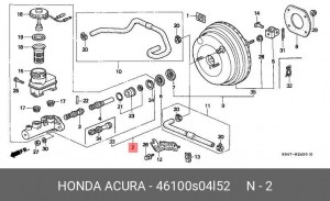 Ремкомплект, главный тормозной цилиндр 46100S04L52 HONDA