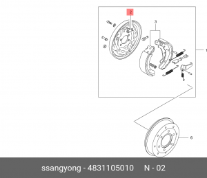 Колесный тормозной цилиндр 4831105010 SSANG YONG