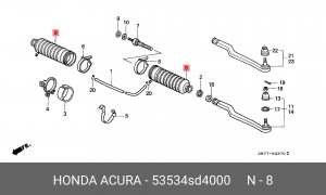 Комплект пылника, рулевое управление 53534-SD4-000 HONDA