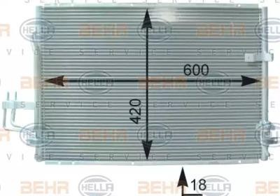 Конденсатор, кондиционер 8FC 351 303-031 HELLA