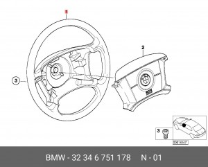 Колесо рулевое 32 34 6 751 178 BMW