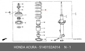 Пружина ходовой части 51401S2A014 HONDA