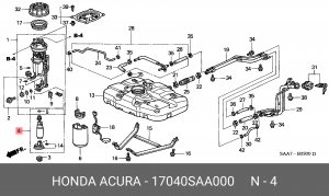 Насос электрический топливной системы 17040SAA000 HONDA