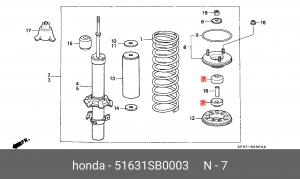 Опора амортизационной стойки 51631-SB0-003 HONDA