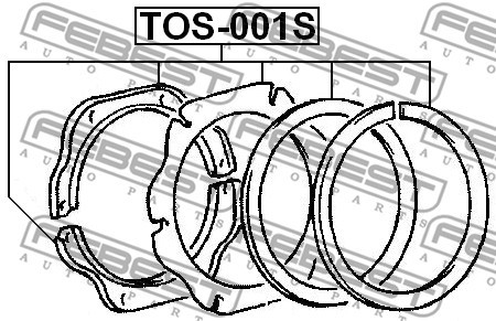 Прокладки поворотного кулака (комплект) TOS-001S FEBEST