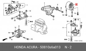 Подушка двигателя 50810S6A013 HONDA