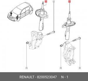 Амортизатор подвески 8200523047 RENAULT
