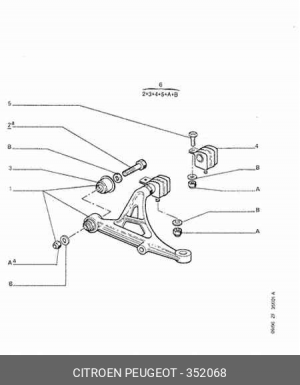 Рычаг независимой подвески колеса, подвеска колеса 3520 68 CITROEN PEUGEOT